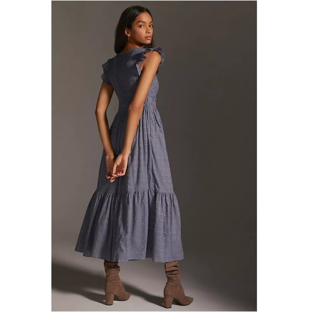 Anthropologie Slate Blue Midi Dress - Picture 4 of 9